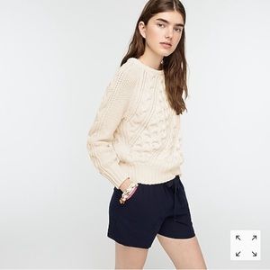 NWT J.Crew Cable-knit Crew Neck Sweater